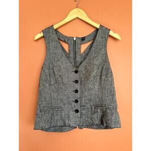 Y2K Vintage Button Vest with Cutout Back by BEBE - Size Large